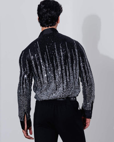 Star Neck Shirt Sequins