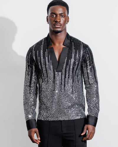 Star Neck Shirt Sequins