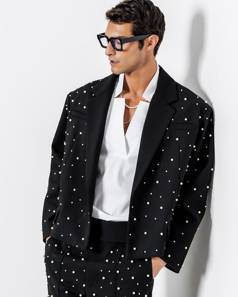 ジャケット・アウター josemoon pearl jacket OVER DENIM JACKET with PEARL/オーバーデニムジャケットウィズ