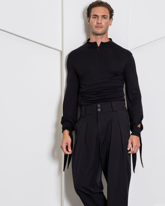 Dante Top in black, full-length front