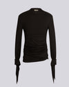 Dante Top in black, front flat
