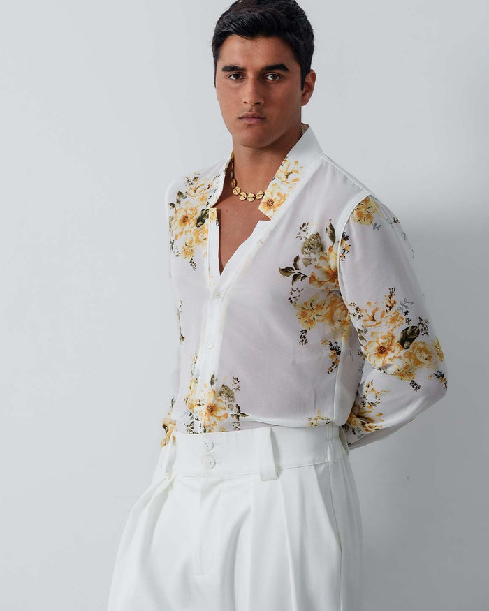 Slim Fit Star Neck Shirt