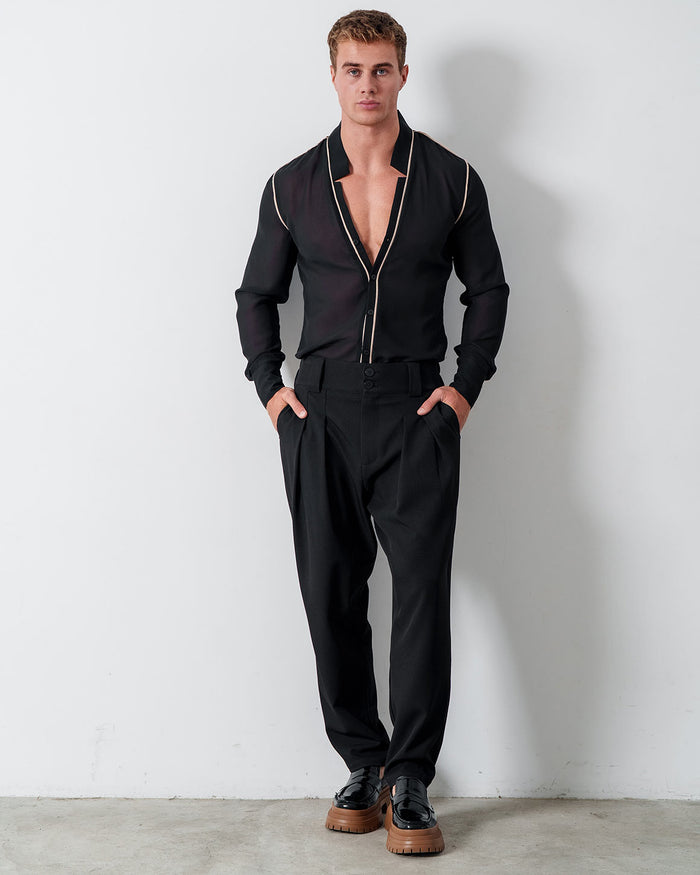 Slim Fit Star Neck Shirt