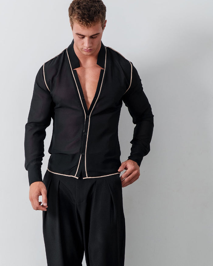 Slim Fit Star Neck Shirt