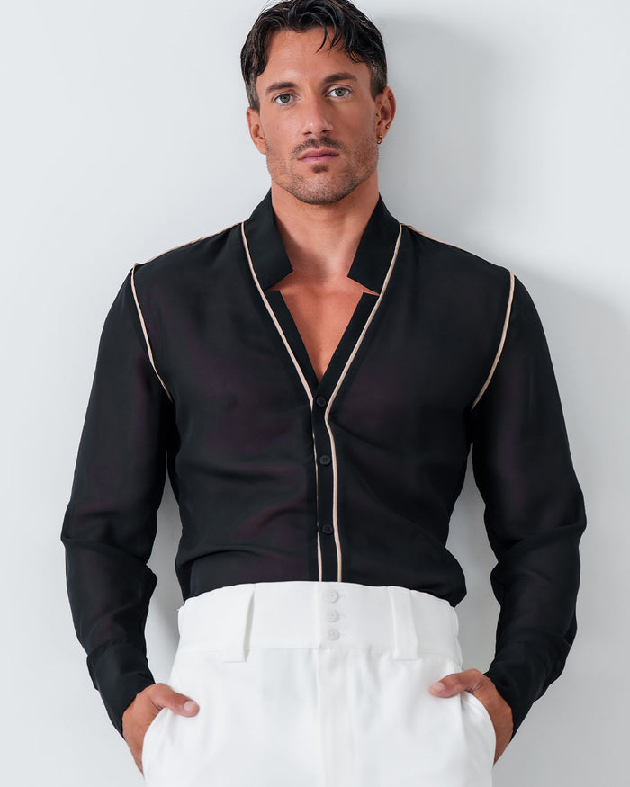 Slim Fit Star Neck Shirt
