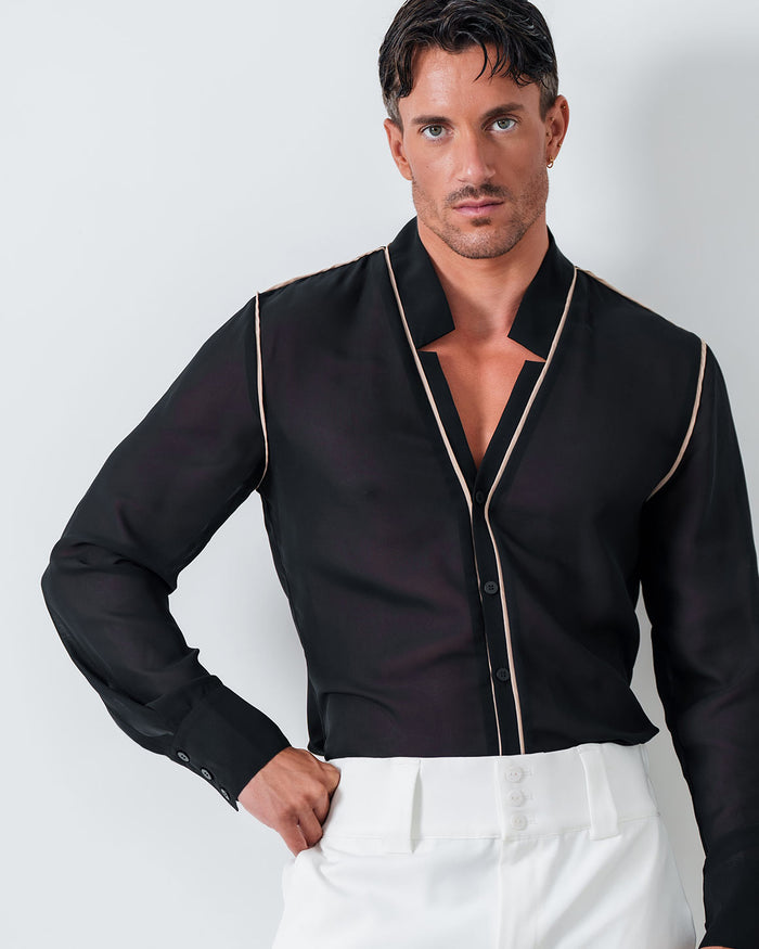 Slim Fit Star Neck Shirt