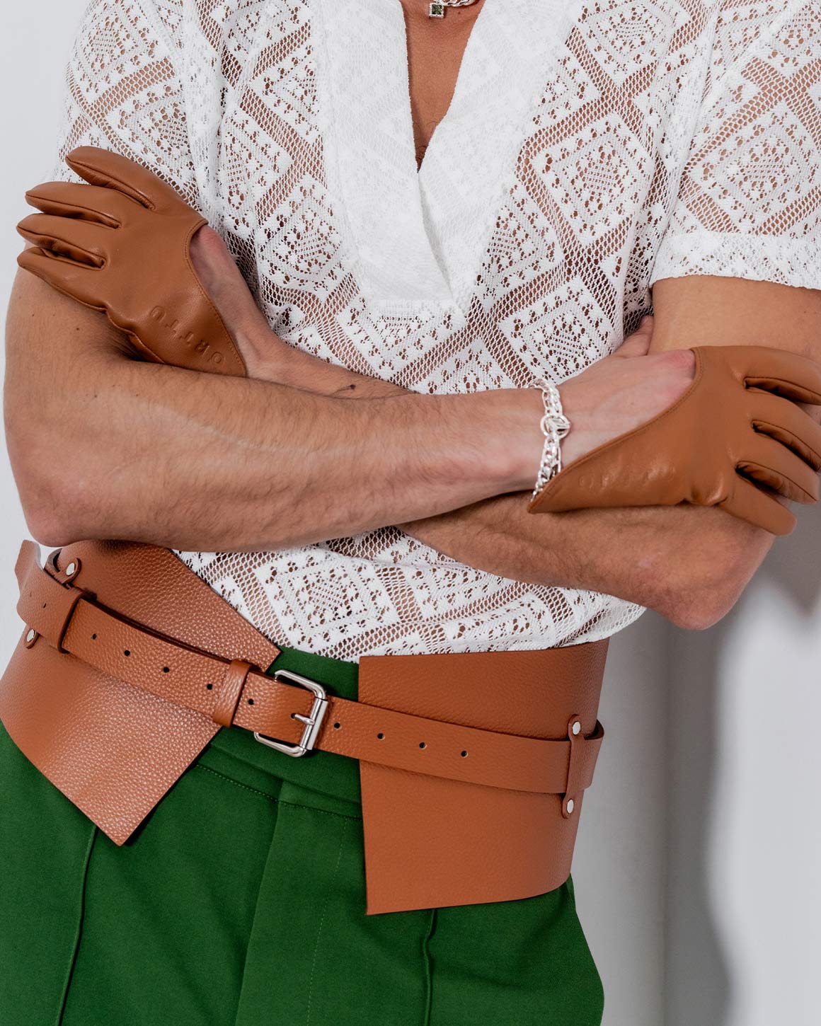 tan corset belt