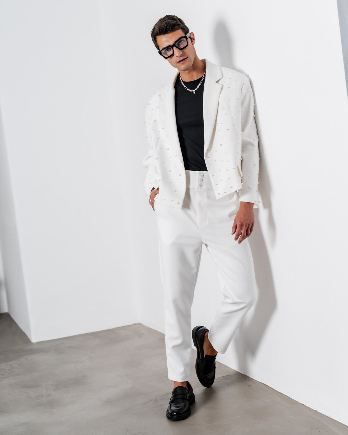 Melton pearl jacket coat【Gray】