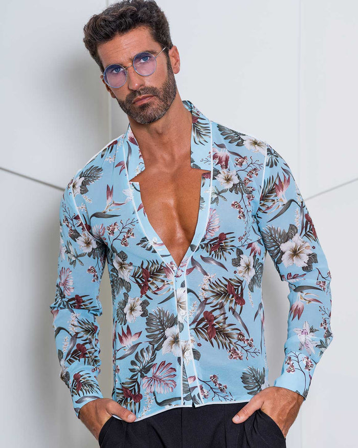 Slim Fit Star Neck Shirt