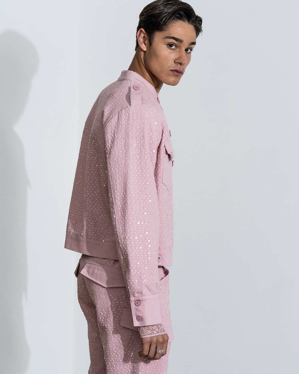 Marc Jacob’s ベロア テーラードジャケット ピンク スパンコール Jacob Sequin Jacket – ORTTU
