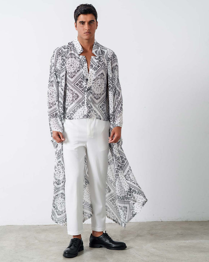 Paros Star Neck Cardigan Chiffon