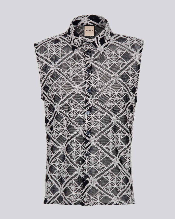 Joseph Shirt Rhinestone & Pearls