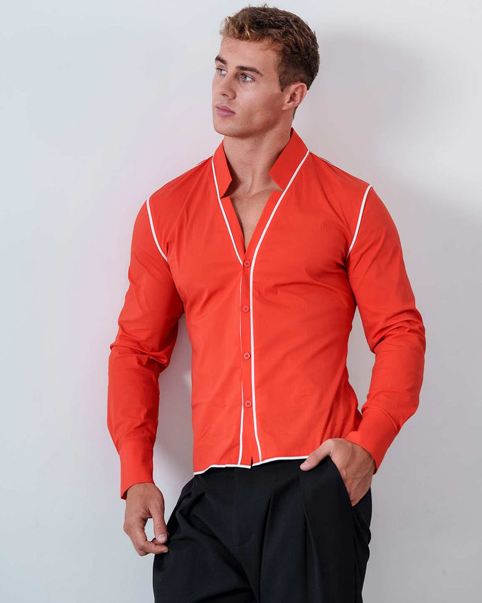 Slim Fit Star Neck Shirt Cotton
