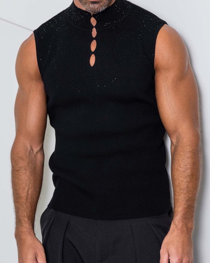 Onyx Rhinestone Knit Top
