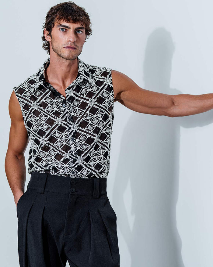 Joseph Shirt Rhinestone & Pearls