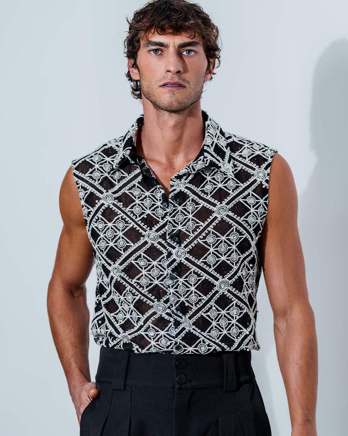 Joseph Shirt Rhinestone & Pearls