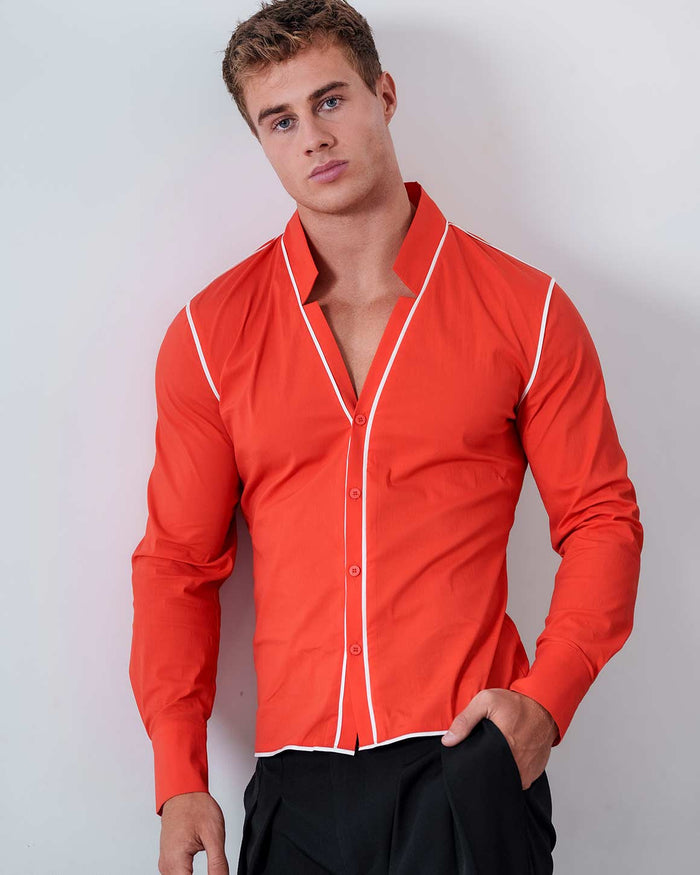 Slim Fit Star Neck Shirt Cotton