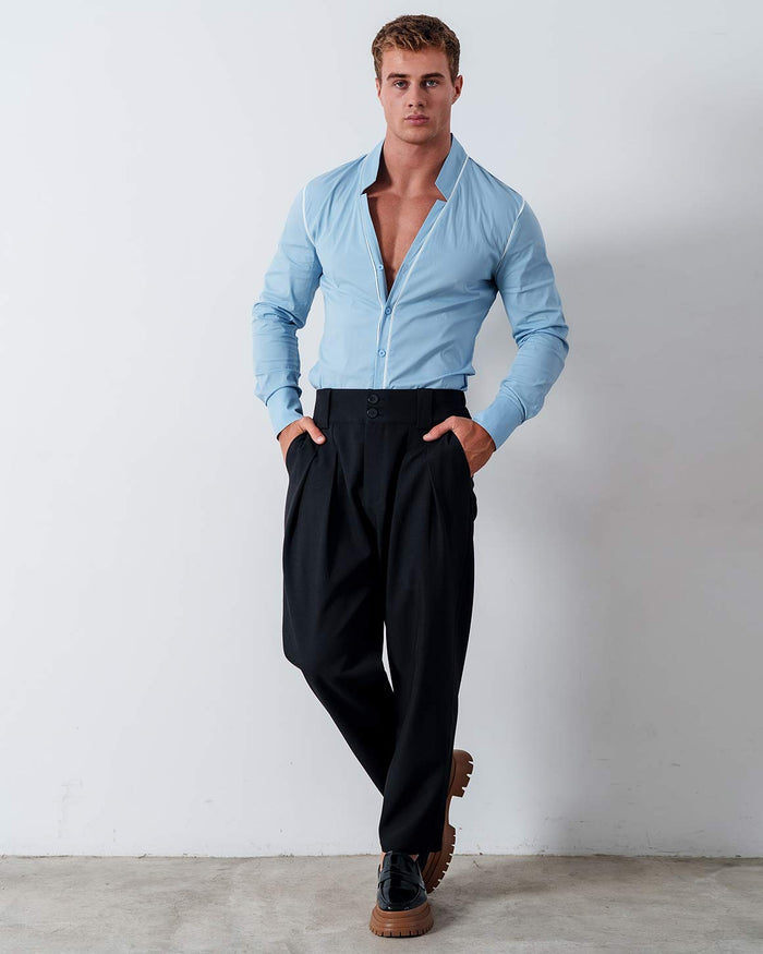 Slim Fit Star Neck Shirt Cotton