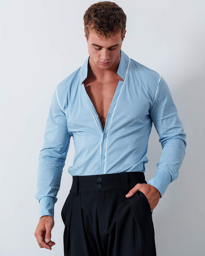 Slim Fit Star Neck Shirt Cotton