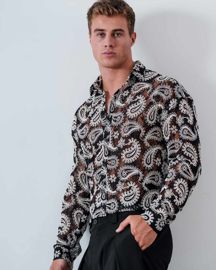 Owen Shirt Lace with Embroidery