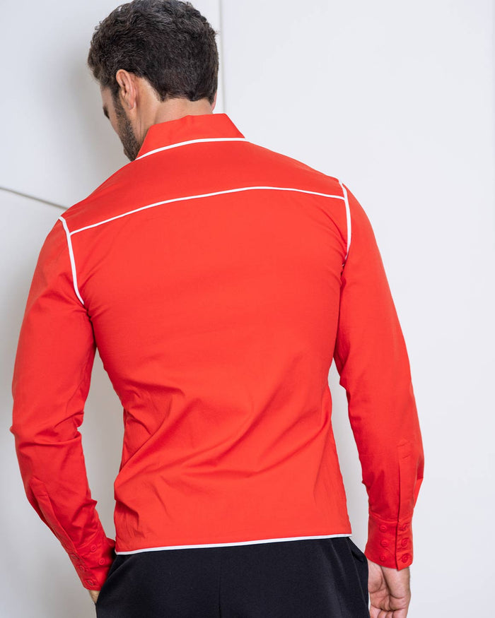 Slim Fit Star Neck Shirt Cotton