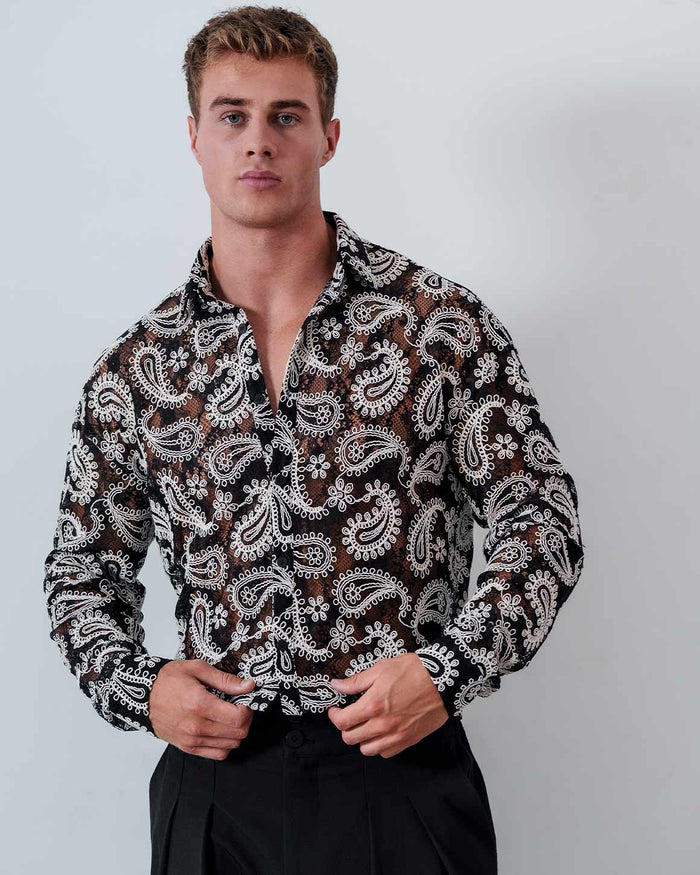 Owen Shirt Lace with Embroidery