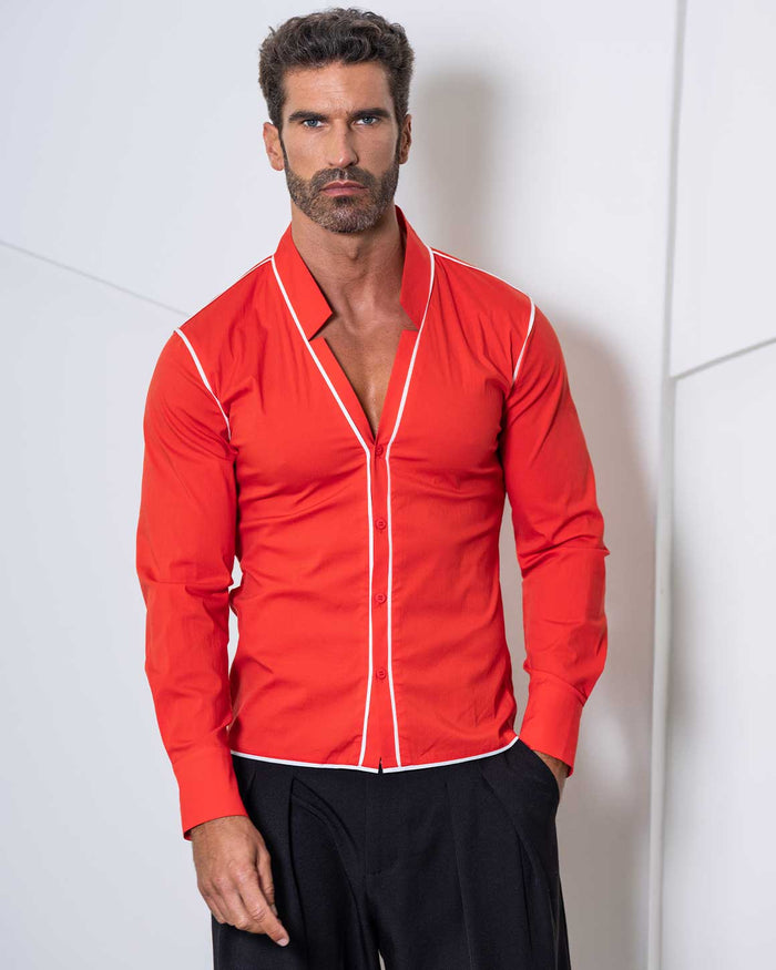 Slim Fit Star Neck Shirt Cotton