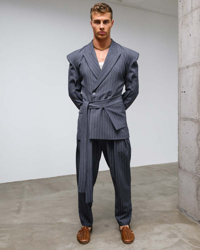 Nikos Jacket Grey striped
