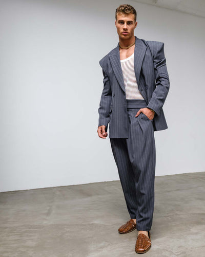 Nikos Jacket Grey striped