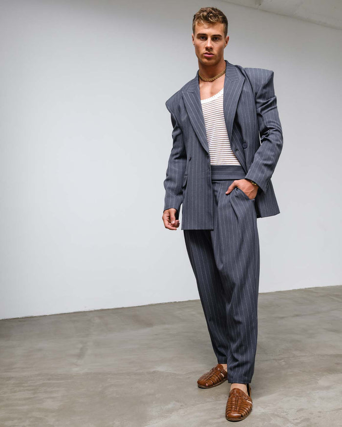 Nikos Jacket Grey striped