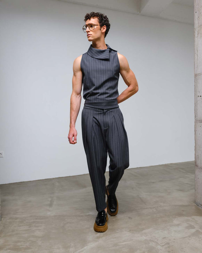 Federico Pants Grey Striped