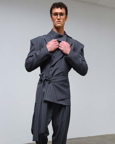 Nikos Jacket Grey striped