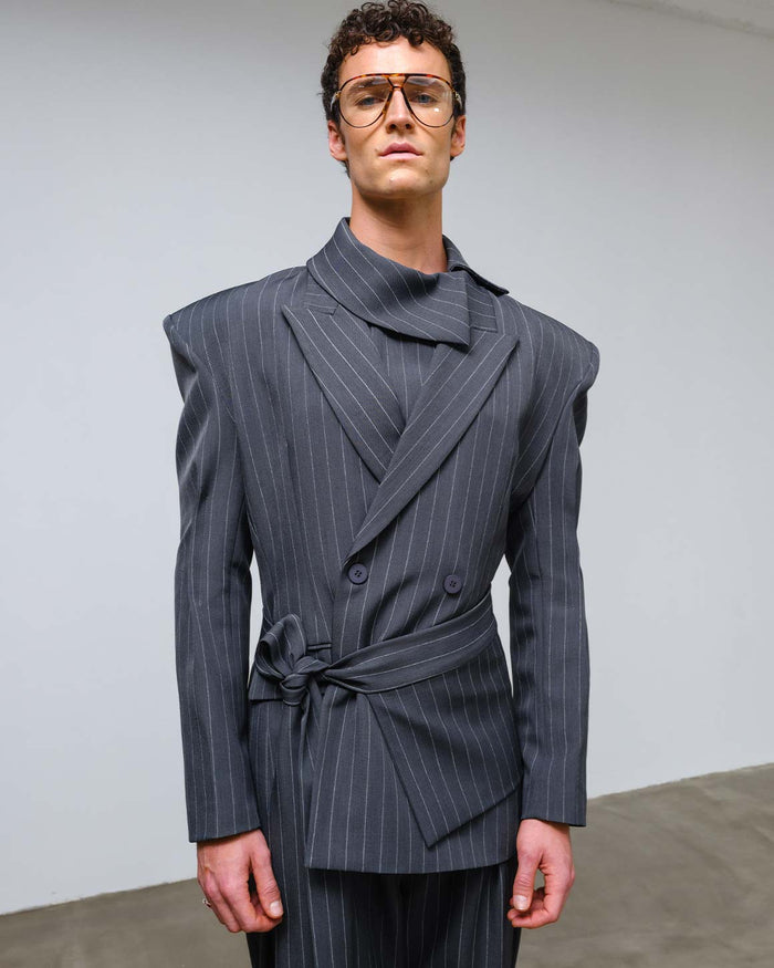 Nikos Jacket Grey striped