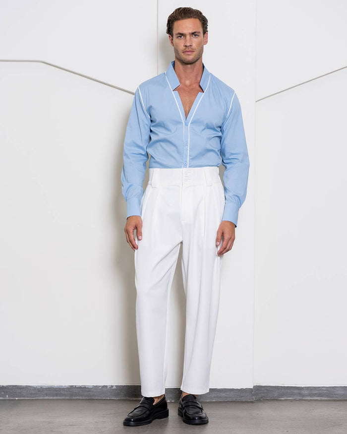 Slim Fit Star Neck Shirt Cotton