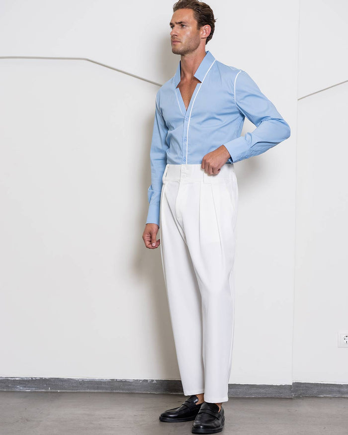 Slim Fit Star Neck Shirt Cotton