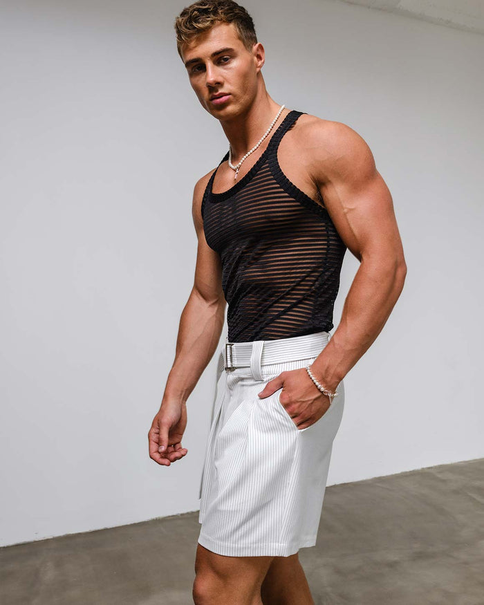 Roberto Shorts Striped with Belt