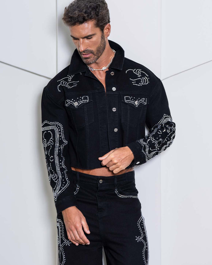 Jace Denim Rhinestone Jacket