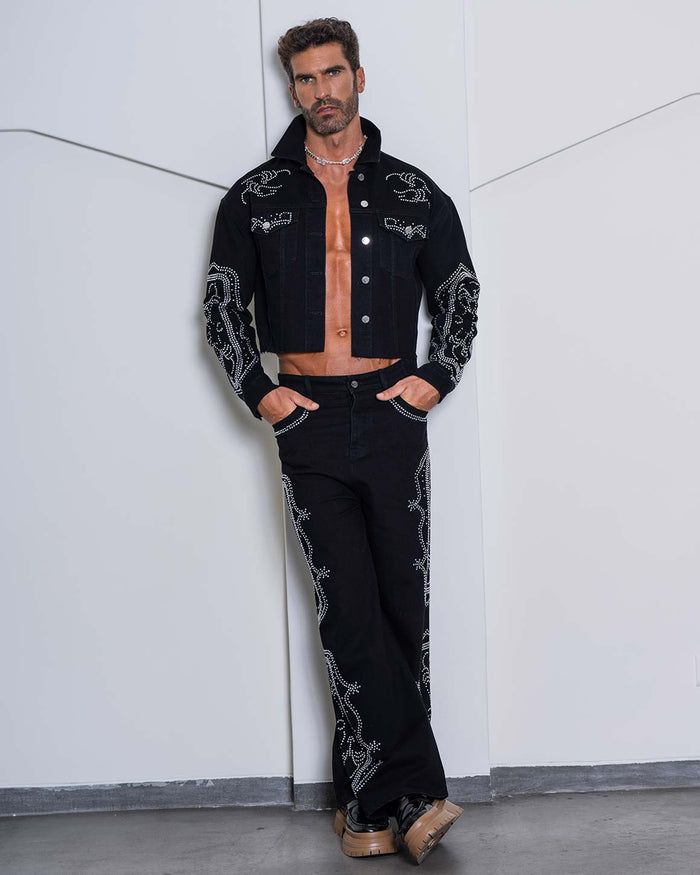 Jace Denim Rhinestone Jacket