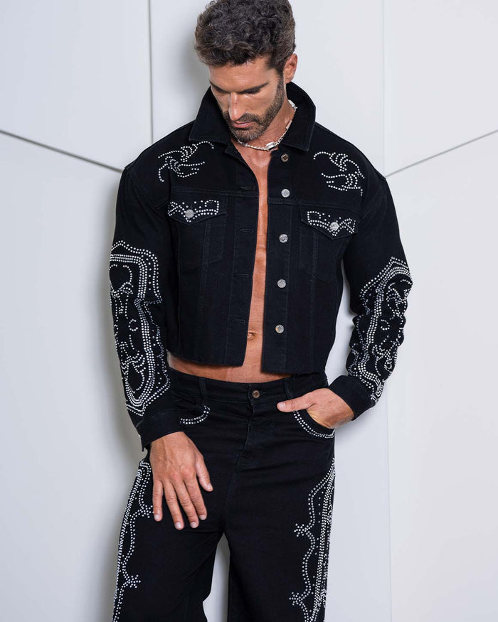 Jace Denim Rhinestone Jacket
