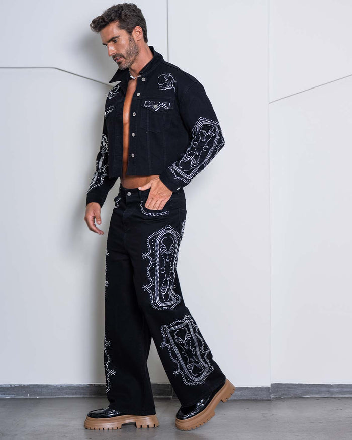Jace Denim Rhinestone Jacket