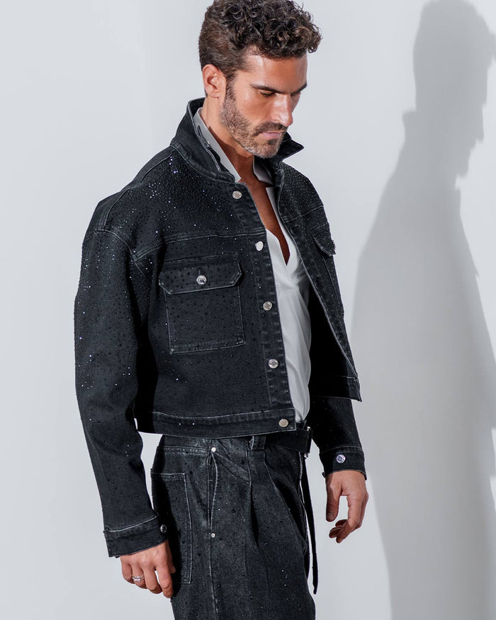 Eros Rhinestone Denim Jacket