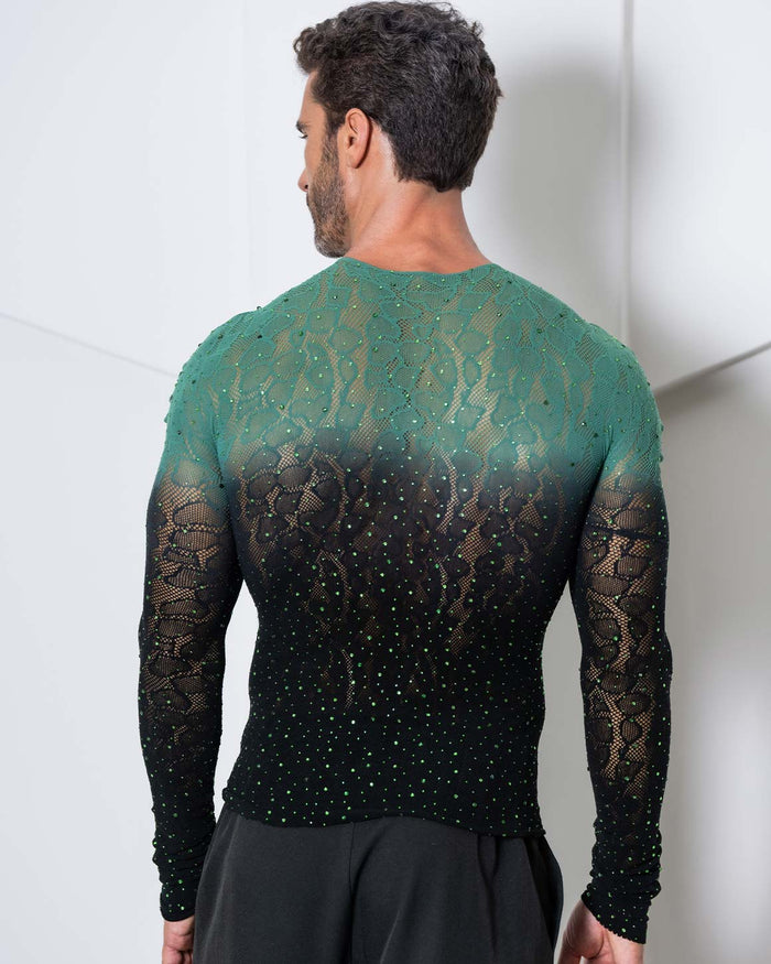Gradient Rhinestone Leopard Top