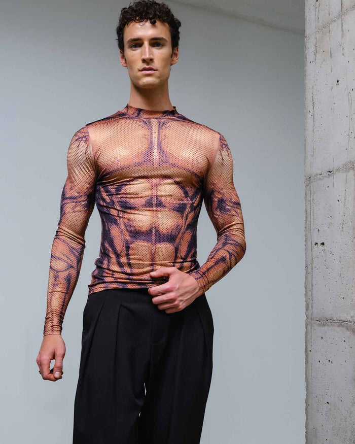 Muscle Top Print Rhinestone