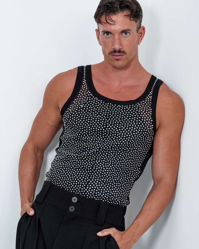 Alejandro Rhinestone Tank Top