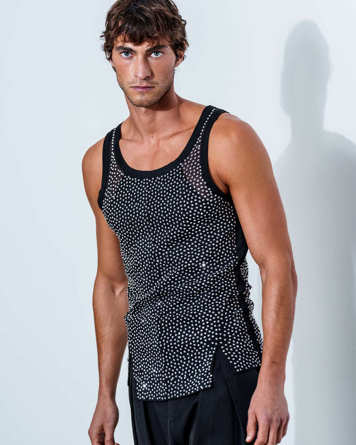 Alejandro Rhinestone Tank Top