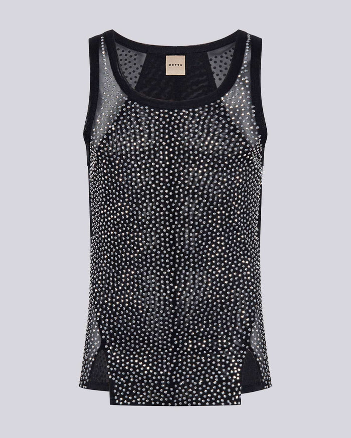 Alejandro Rhinestone Tank Top