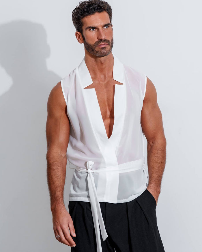 Star Neck Cardigan Sleeveless