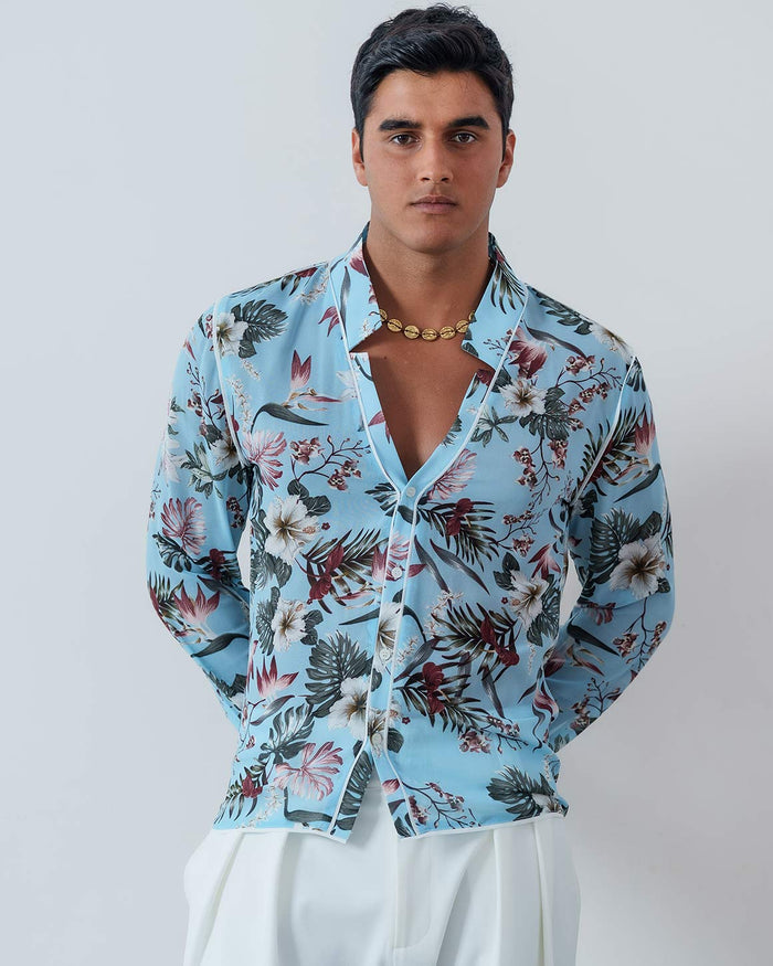 Slim Fit Star Neck Shirt