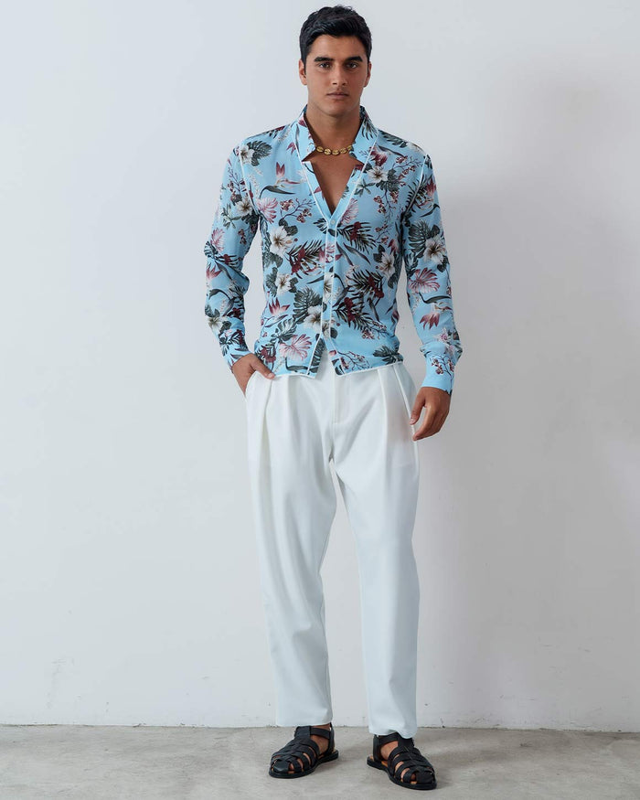 Slim Fit Star Neck Shirt