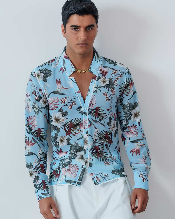 Slim Fit Star Neck Shirt